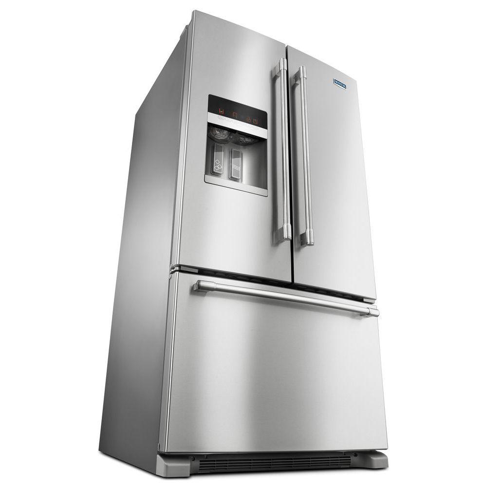 Maytag 25 Cu Ft French Door Refrigerator In Fingerprint Resistant Stainless Steel Mfi2570fez The Home Depot