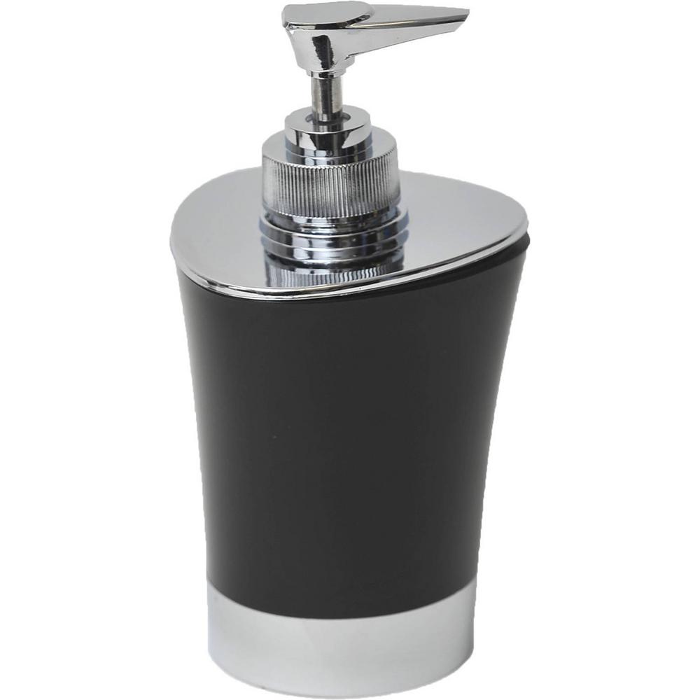 black and chrome soap dispenser