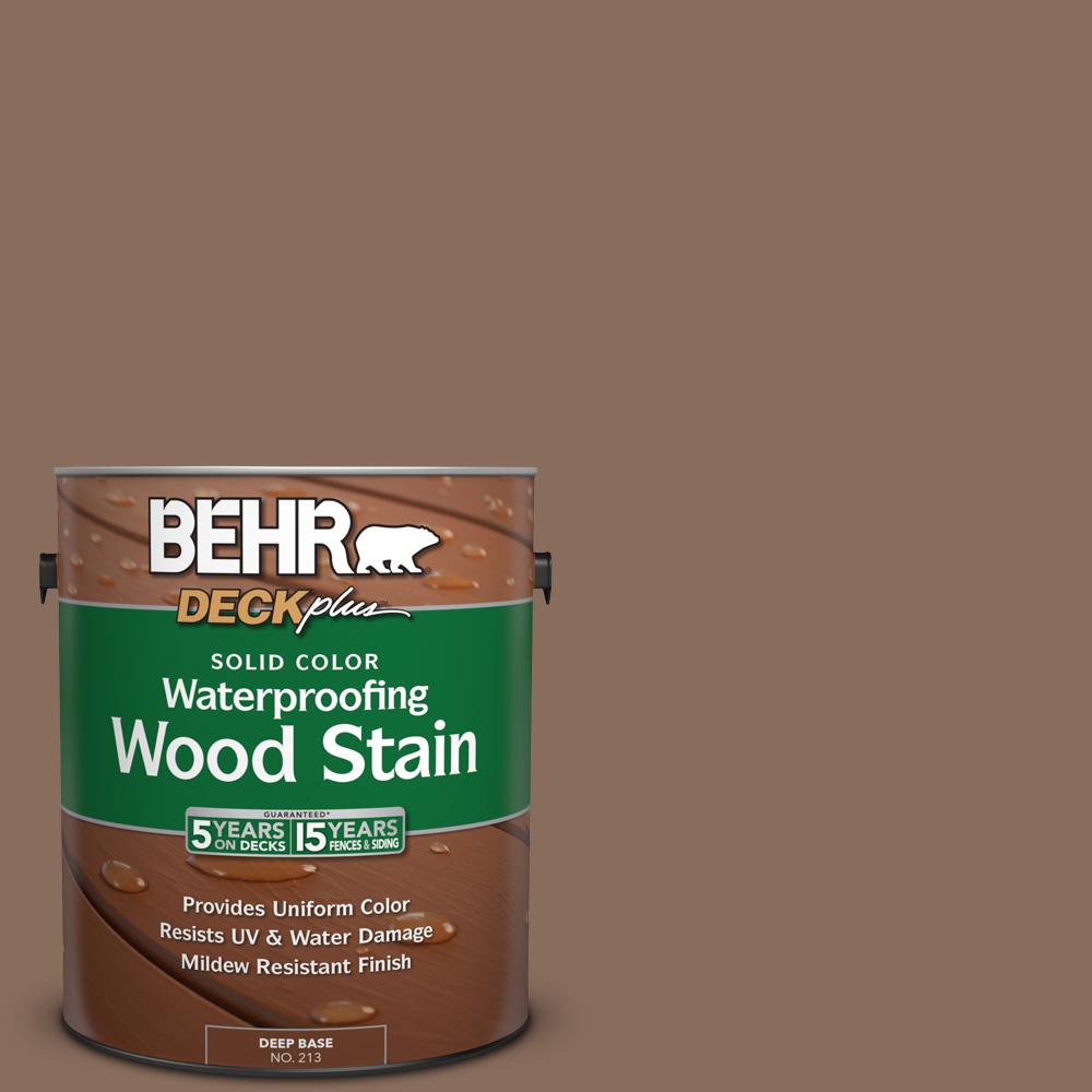 Behr Deckplus 1 Gal N190 6 Nut Brown Solid Color Waterproofing N190 6 Nut Brown Solid Color Waterproofing Exterior Wood Stain