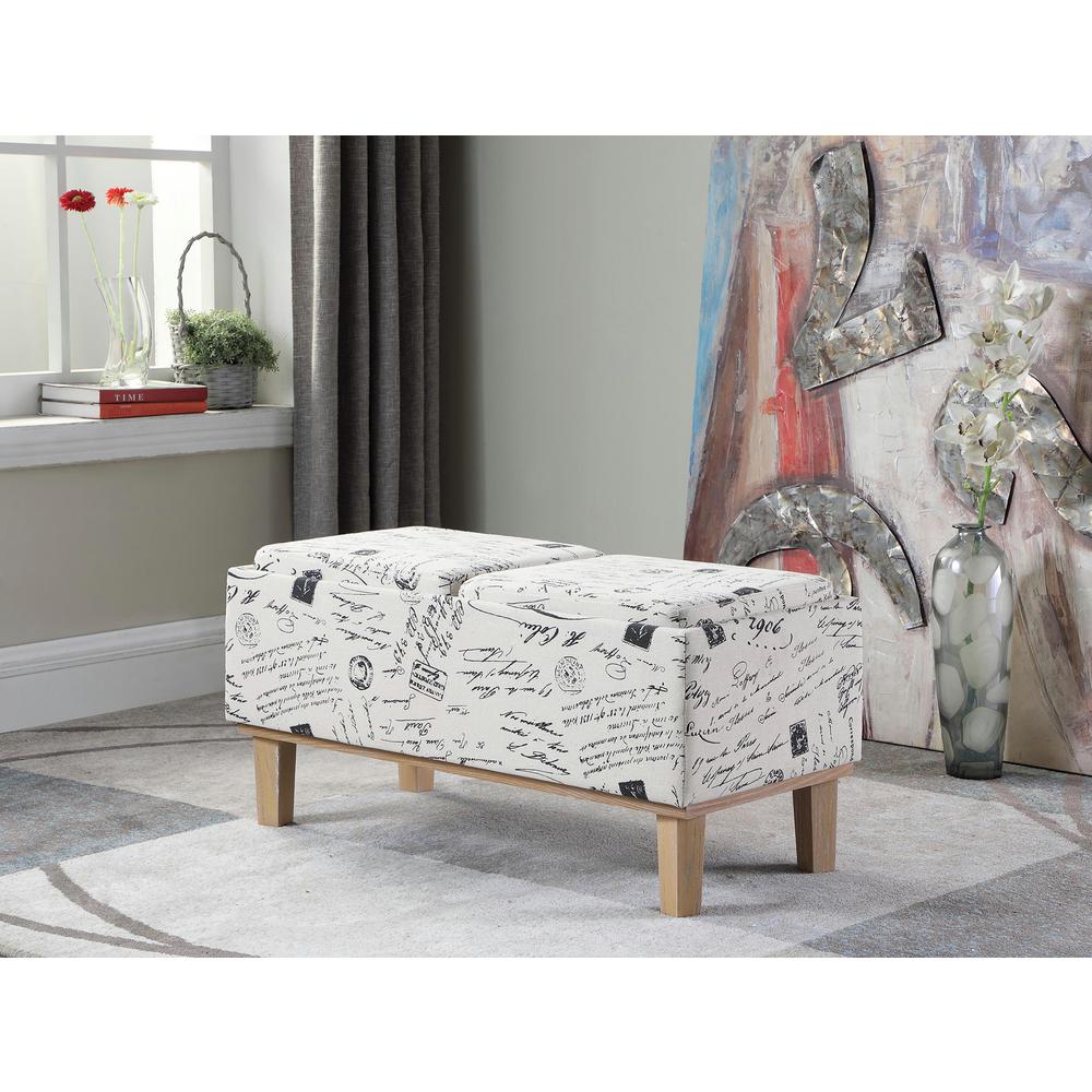 Home Basics Storage Bench Faux Linen Beige