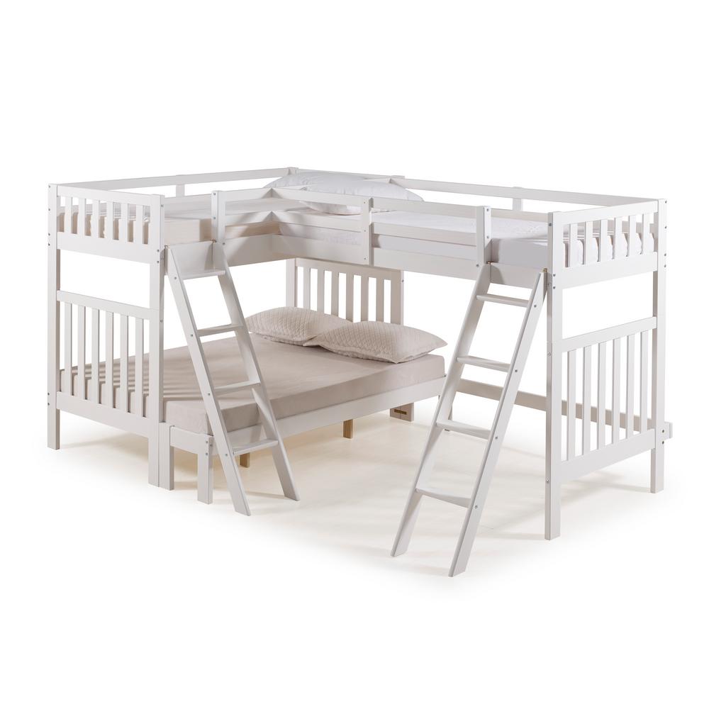 twin over full bunk bed in white