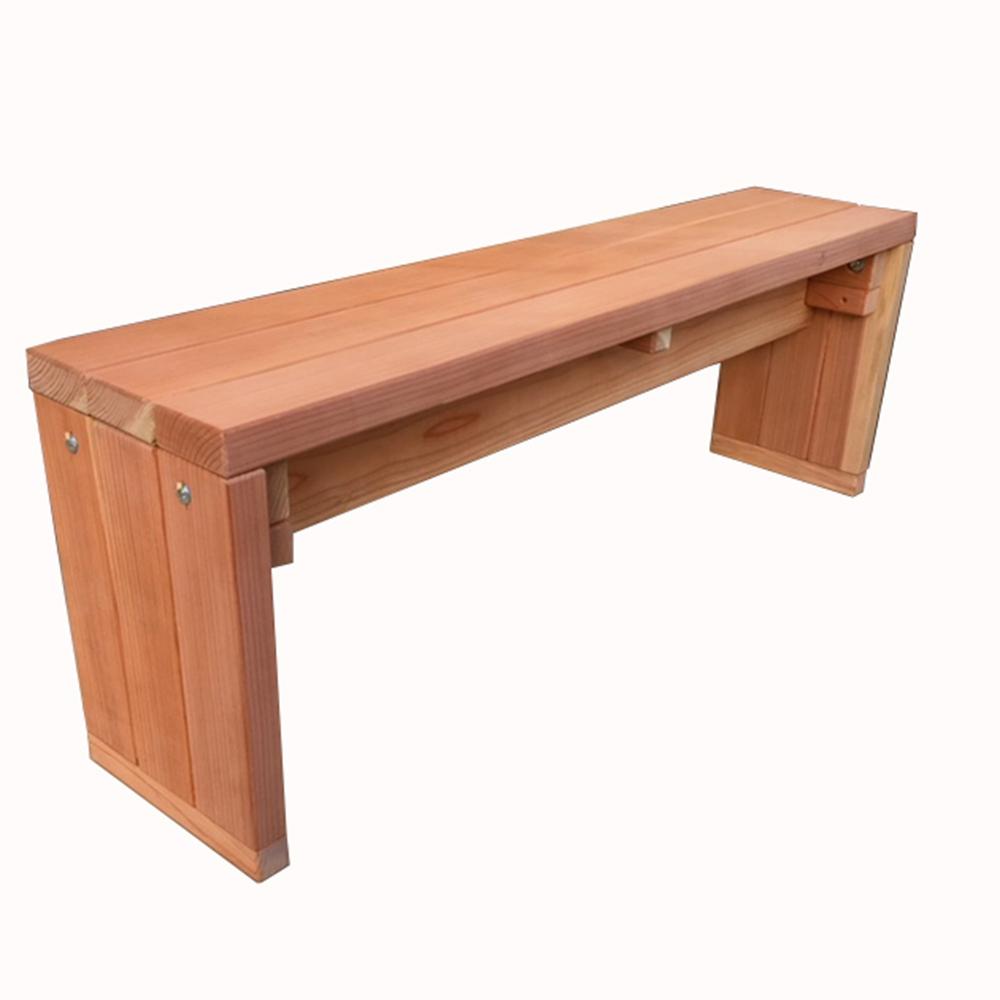 Best Redwood 3 ft. Natural Unfinished Redwood Solid Outdoor Bench-SBB