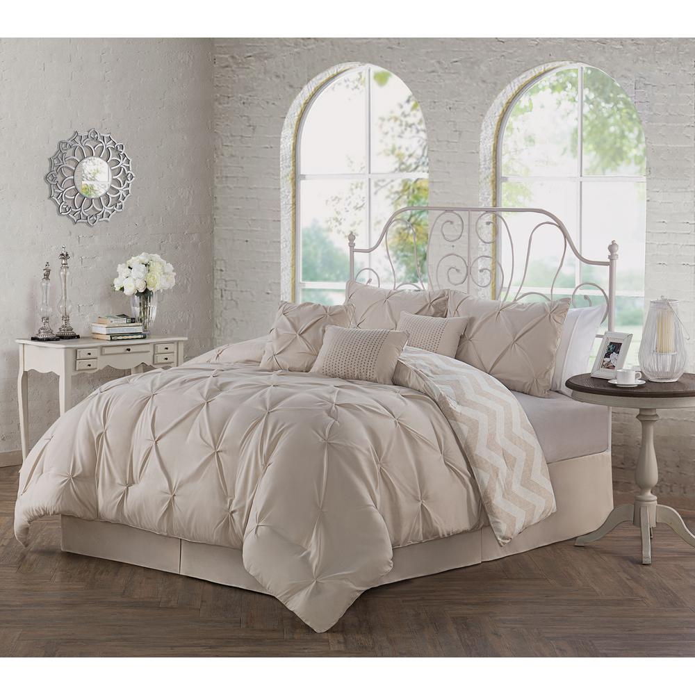 oversized taupe king comforter