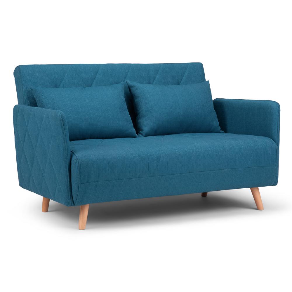 Simpli Home Piper Contemporary 52 In Blue Velvet Wide Sofa Bed AXCSOF   Blue Simpli Home Sofas Loveseats Axcsof 07bu 64 600 