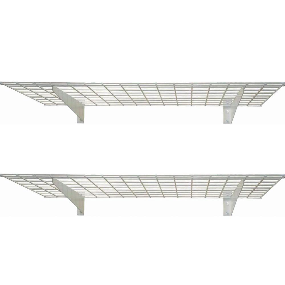Hyloft 2 Shelf 48 In W Wire Garage Wall Storage System White 00630 The Home Depot - Garage Wall Mounted Shelving Home Depot Hyloft 2 Shelf 48 In W Wire Garage Wall Storage System White 00630 The Home Depot - Garage Wall Mounted Shelving Home Depot