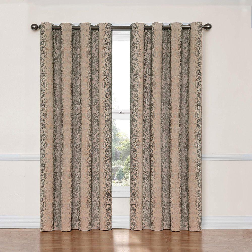 Espresso 52 x 108 ECLIPSE Fresno Thermal Insulated Single Panel-Rod Pocket Darkening Curtains for Living Room