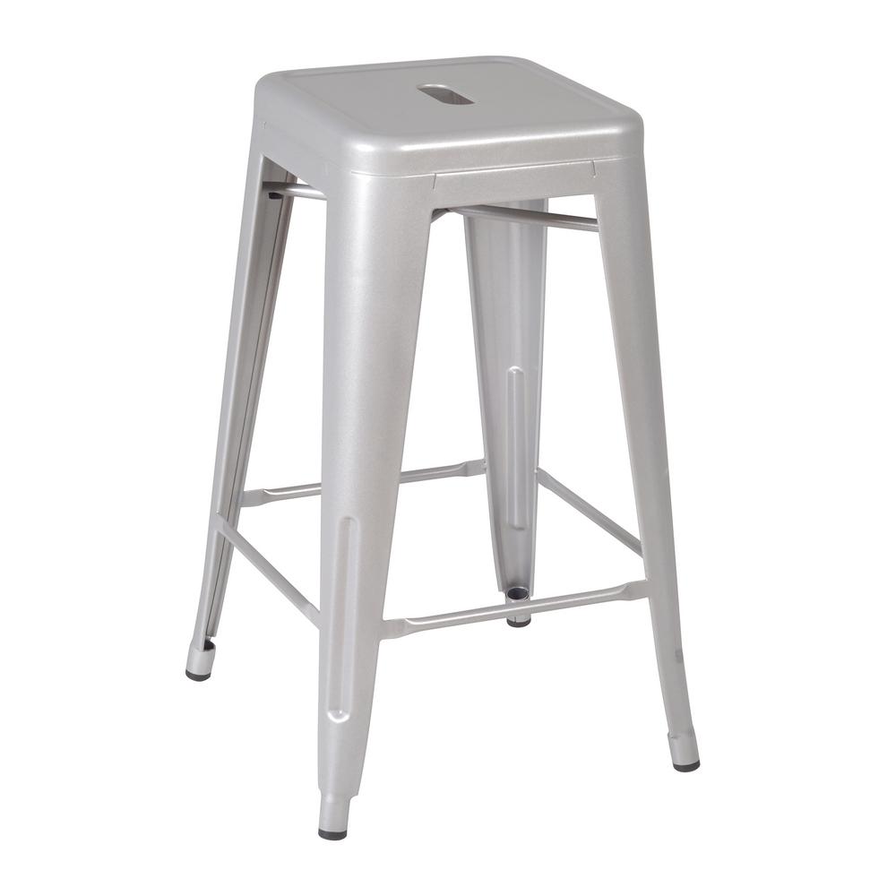 Regency Rivet 16 In Grey Stack Stool 1295gy The Home Depot