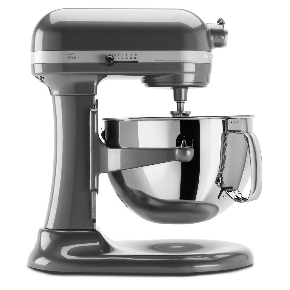 Professional 600 Series 6 Qt. 10-Speed Pearl Metallic Stand Mixer with Flat Beater, Wire Whip and Dough Hook Attachments