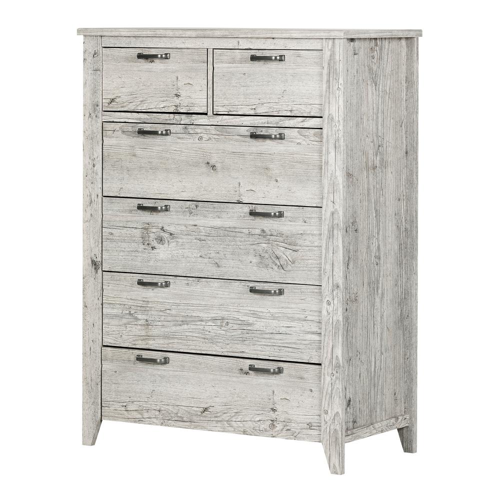Yes White Farmhouse Dressers Chests Bedroom Furniture Lionel 6 Drawer Seaside Pine Chest