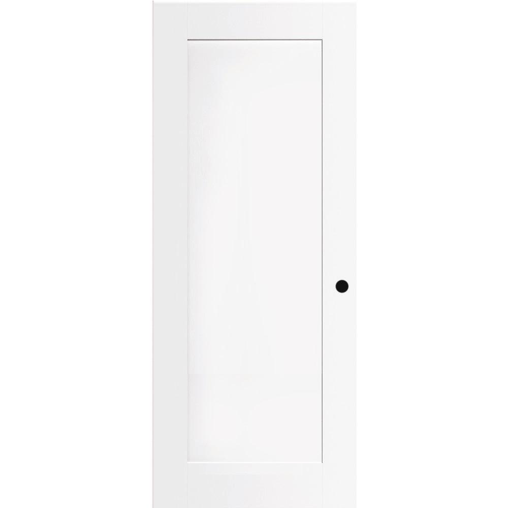 Steves Sons 24 In X 80 1 Panel Primed White Shaker Solid Core 1 Panel Primed White Shaker Solid Core Wood Interior Door Slab With Bore