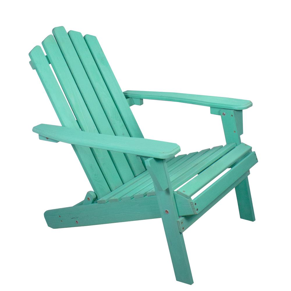 Northlight 36 in. Green Classic Folding Wooden Adirondack Chair-34219251 - The Home Depot