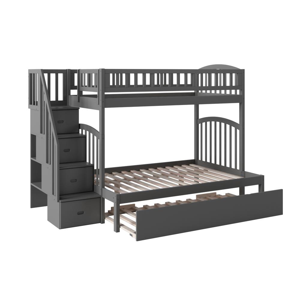 gray bunk beds twin over full