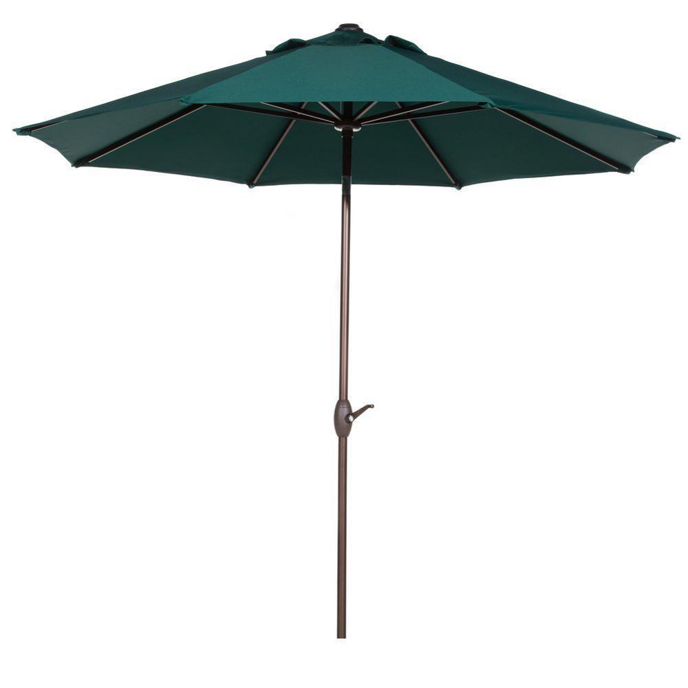 Abba Patio 9 Ft Outdoor Market Table Umbrella With Push On Tilt Outdoor Market Table Umbrella With Push On Tilt And Crank Patio In Dark Green