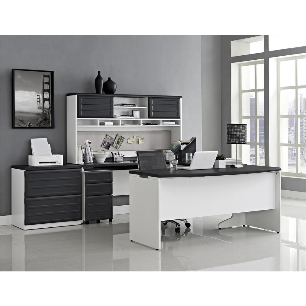 Altra Furniture Altra Pursuit White And Gray Desk With Storage