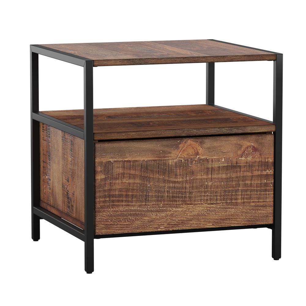 HomeSullivan 1Drawer Rustic Brown End Table40E76504 The Home Depot