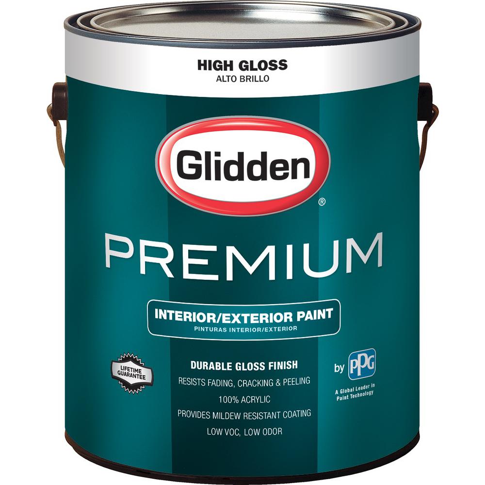 Glidden Premium 1 Gal High Gloss Interior And Exterior Paint GL7111 01   White Custom Colors Tint Appropriate Base With Dramatone Colorants Glidden Premium Paint Colors Gl7111 01 64 1000 