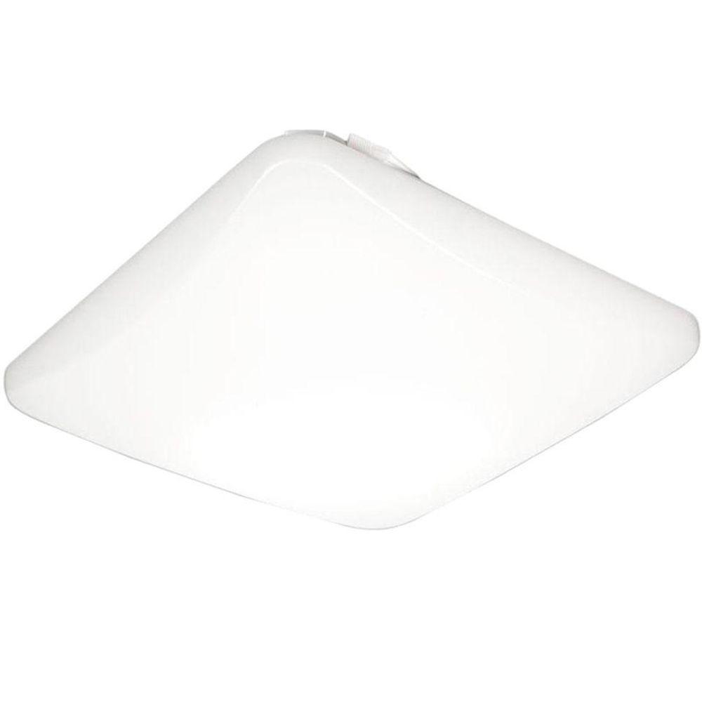 14 in. Square Low-Profile White Integrated LED Flushmount