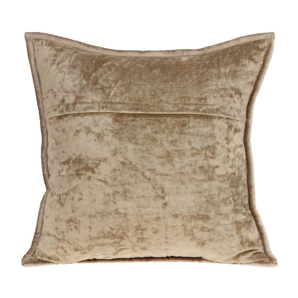Homeroots Jordan 20 In Taupe Solid Color Throw Pillow Cover