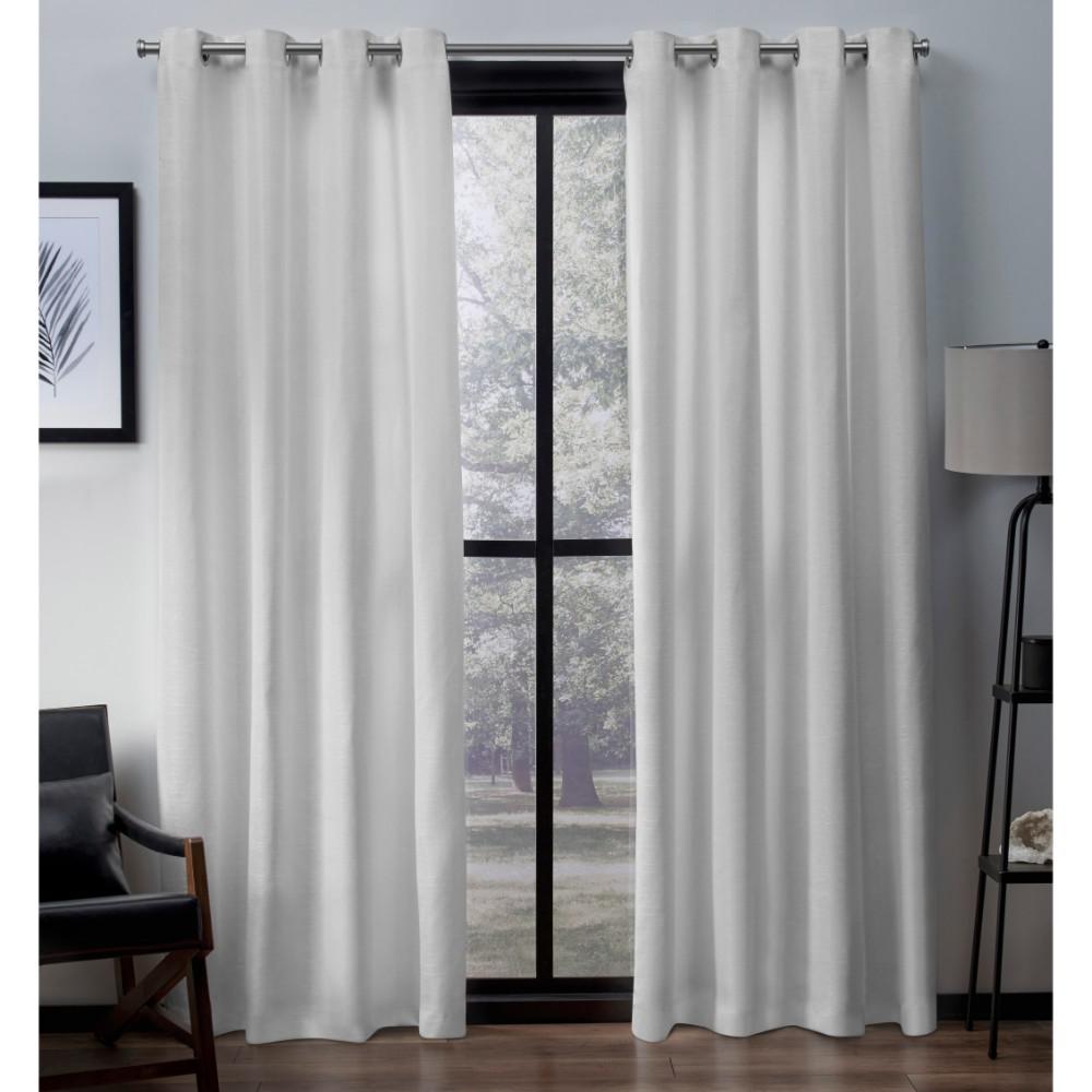 Virenze Winter White Faux Silk Grommet Top Window Curtain Eh8095 10 Virenze Winter White Faux Silk Grommet Top Window Curtain