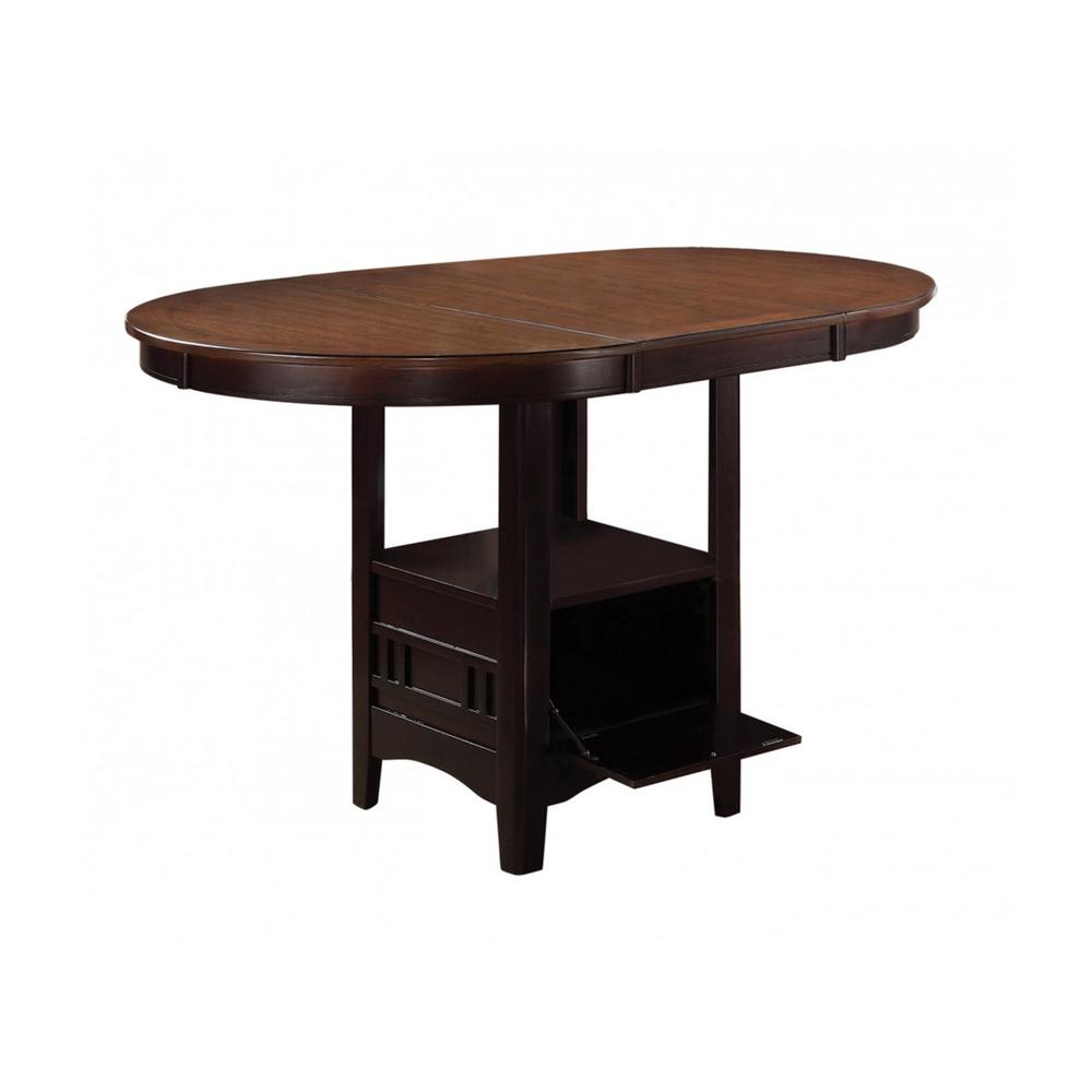 Benjara Espresso Brown Wooden Dining Table With Storage Compartment Bm69083 The Home Depot