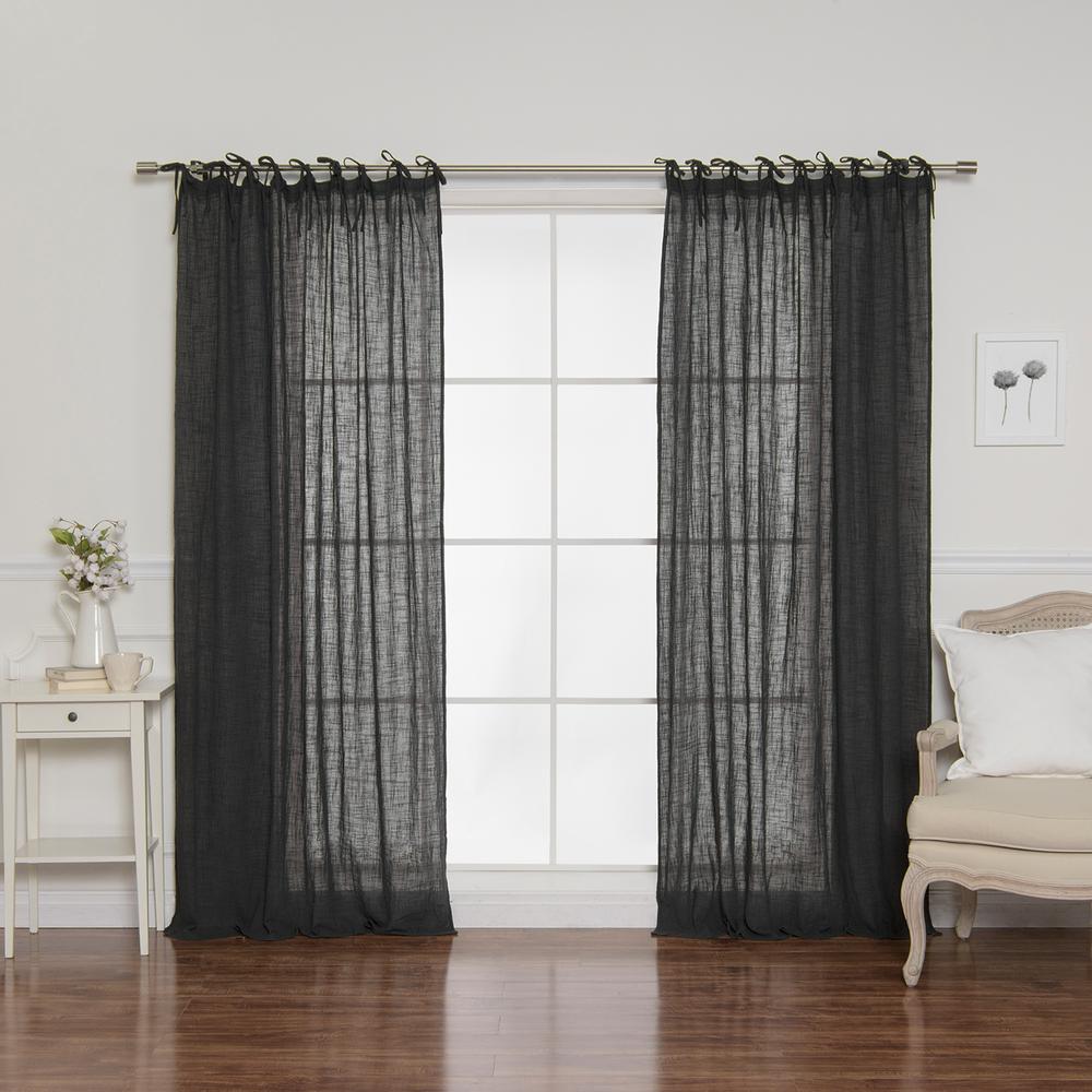 Best Home Fashion 84 In L Cotton Gauze Curtains In Dark Grey 2