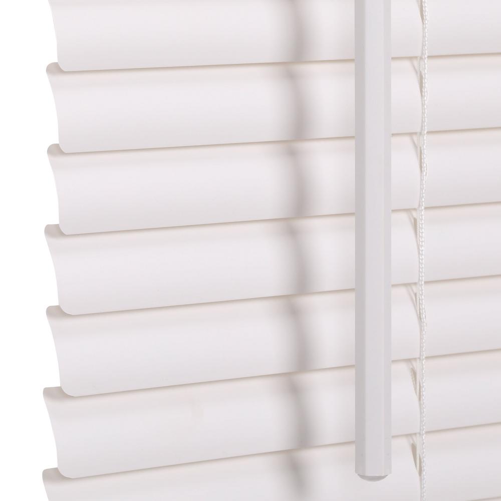 White Cordless 1 In Vinyl Mini Blind 35 W X 72 L 202004014 The Home Depot White Cordless 1 In Vinyl Mini Blind