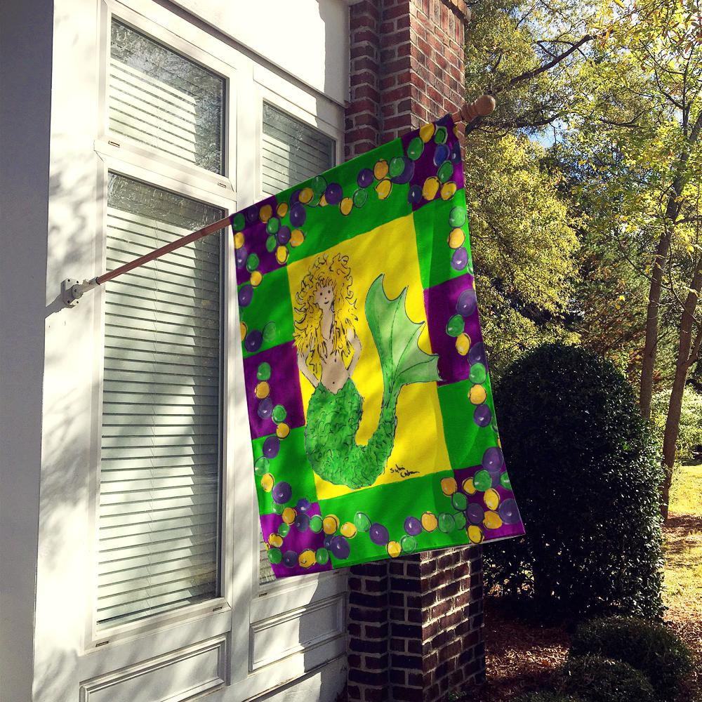 Caroline S Treasures 28 In X 40 In Polyester Mardi Gras Mermaid Flag Canvas House Size 2 Sided Heavyweight 8036chf The Home Depot