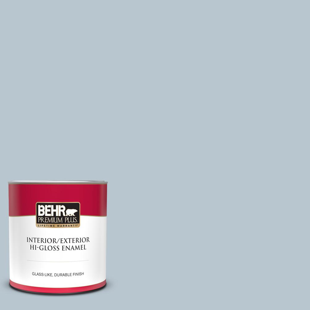 BEHR PREMIUM PLUS 1 qt. #560E-3 Silver Strand Hi-Gloss ...