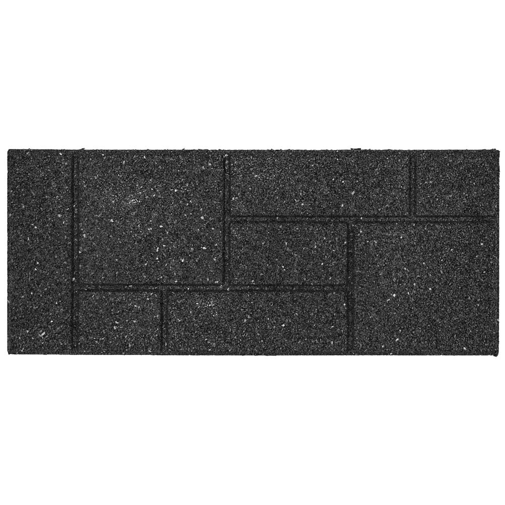 Multy Home Envirotile 10 in. x 24 in. Rectangle Black Cobblestone