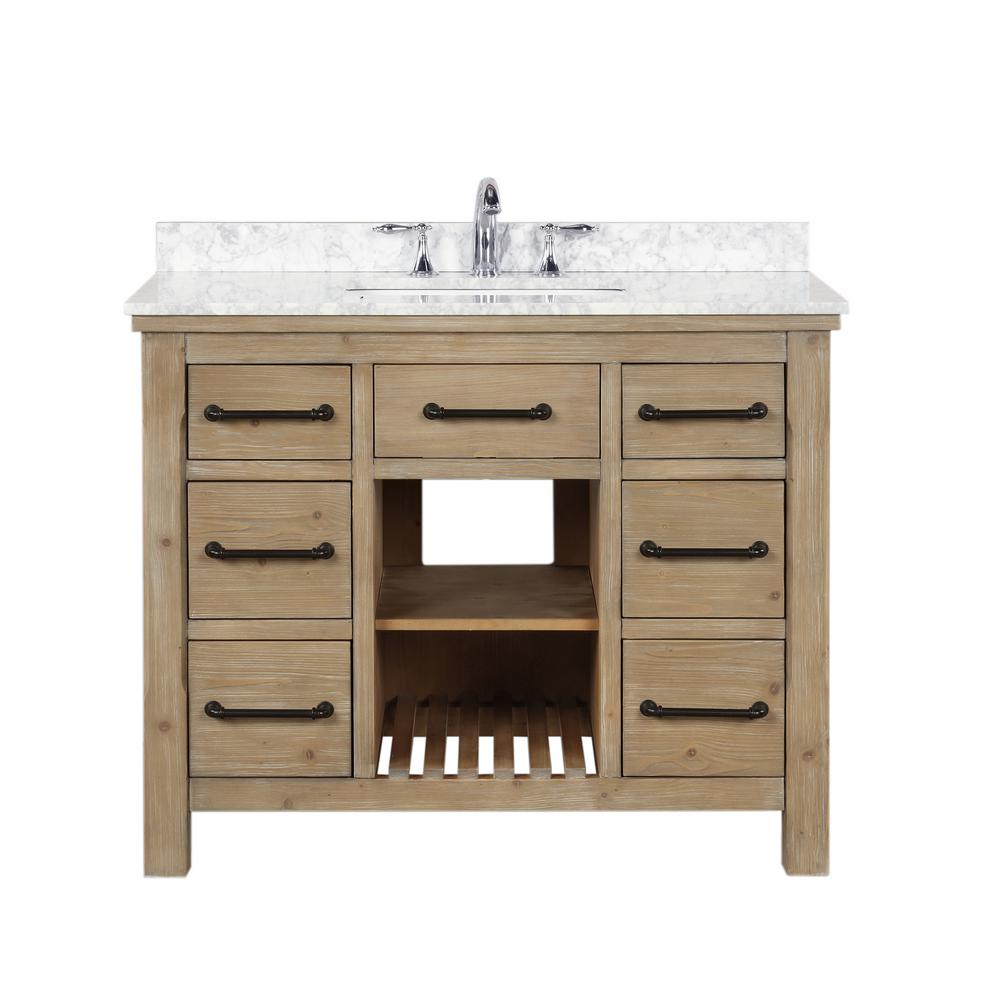 Ari Kitchen and Bath Lauren 42 in. Single Bath Vanity in Weathered Fir ...