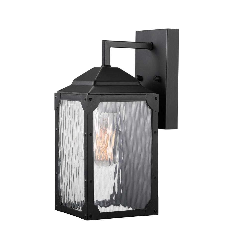 Globe Electric Outdoor Wall Mounted Lighting Miller 1 Light Black Outdoor Wall Mount Sconce
