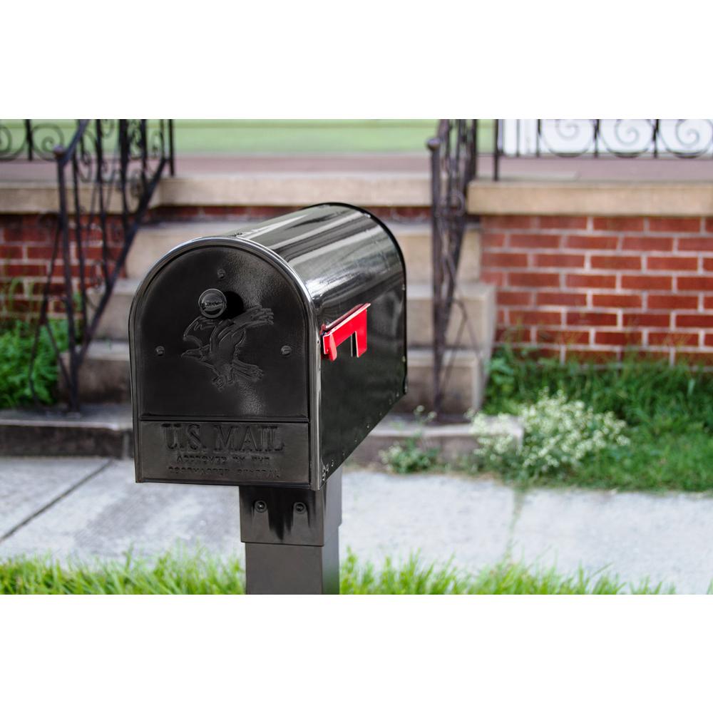 Gibraltar Mailboxes Outback Double Door Black Galvanized Steel
