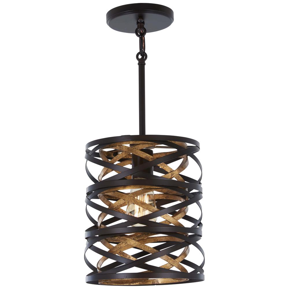 Minka Lavery Vortic Flow 1 Light Dark Bronze With Mosaic Gold Minka Lavery Vortic Flow 1 Light Dark Bronze With Mosaic Gold Interior Mini Pendant