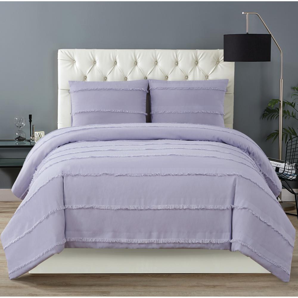 Christian Siriano Kristen 3 Piece Lavender King Duvet Cover Set