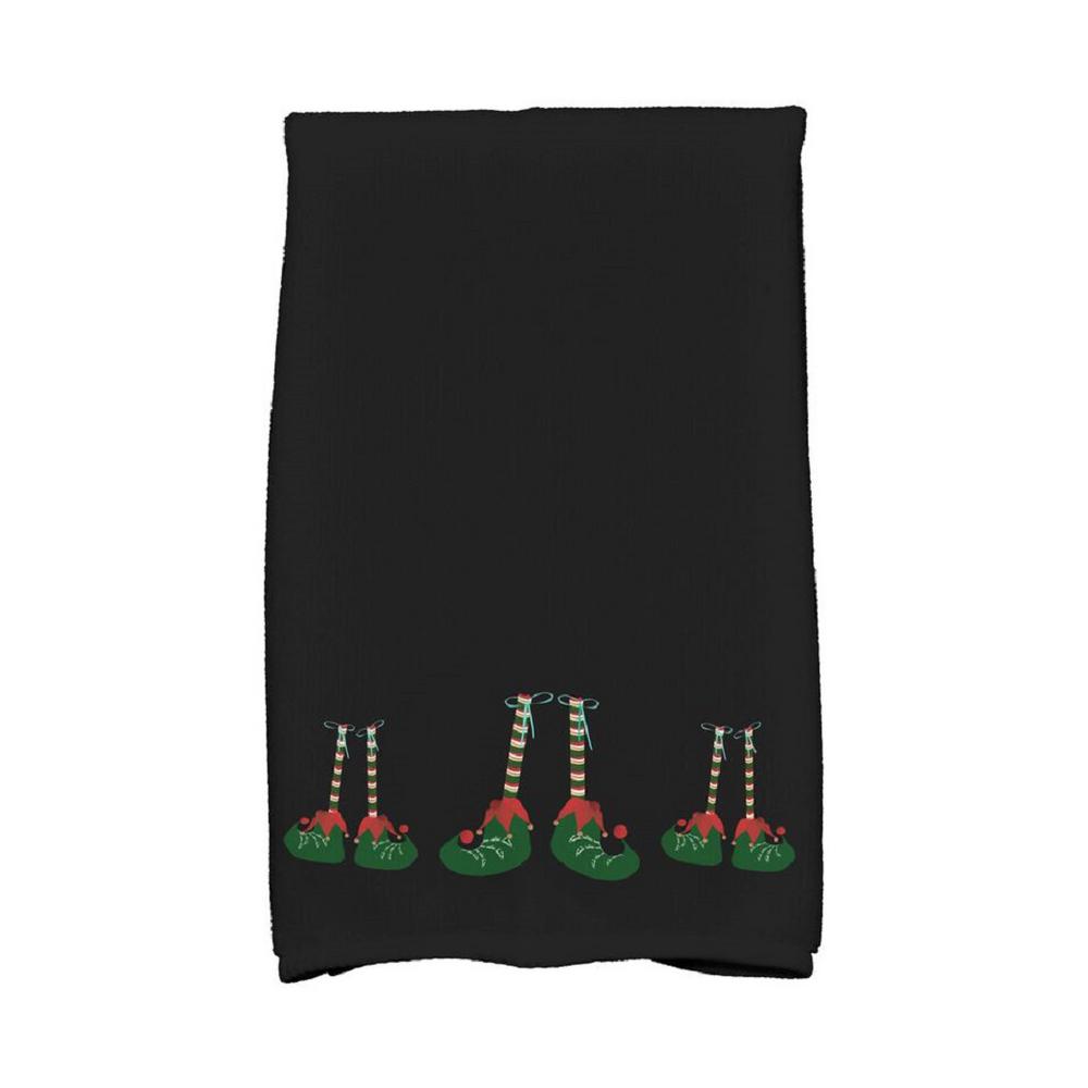 16 In X 25 Black Elfin Magic Holiday Geometric Print Kitchen Black Elfin Magic Holiday Geometric Print Kitchen Towel