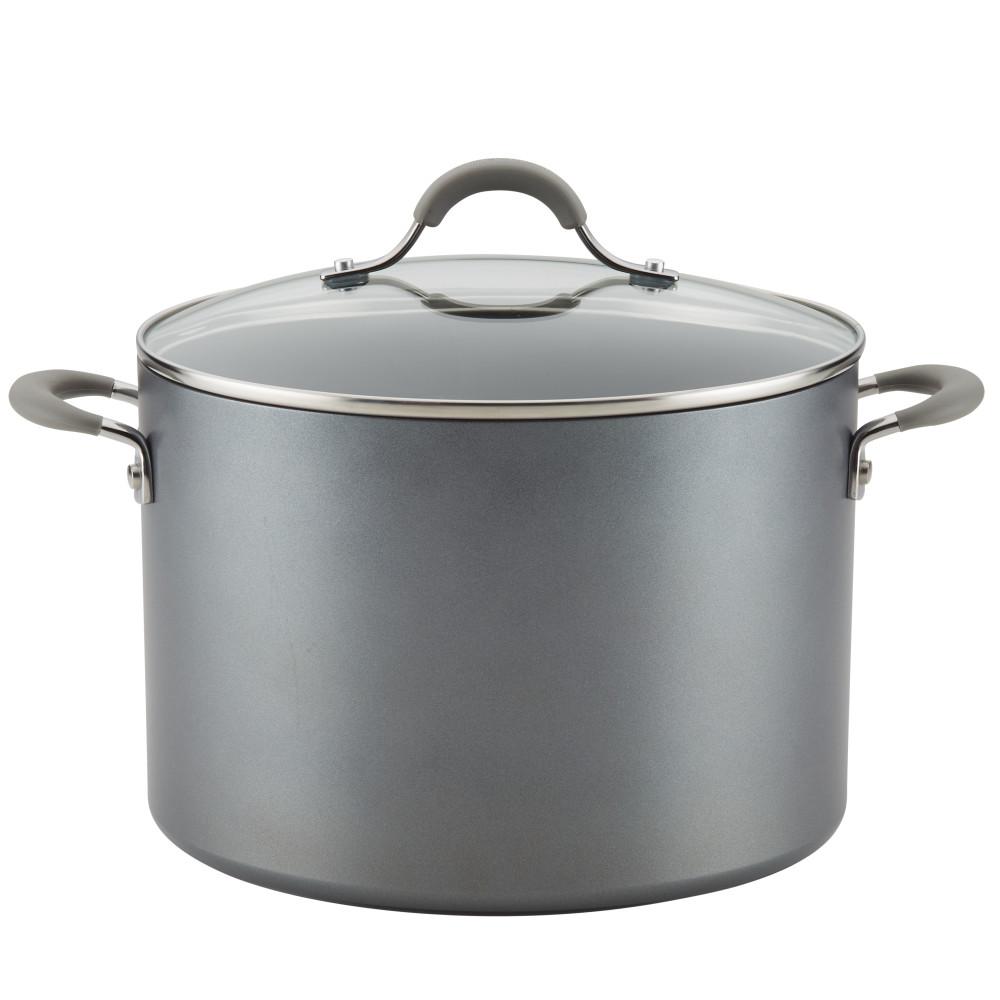 Circulon Elementum 10 Qt Hard Anodized Aluminum Nonstick Stock Pot In