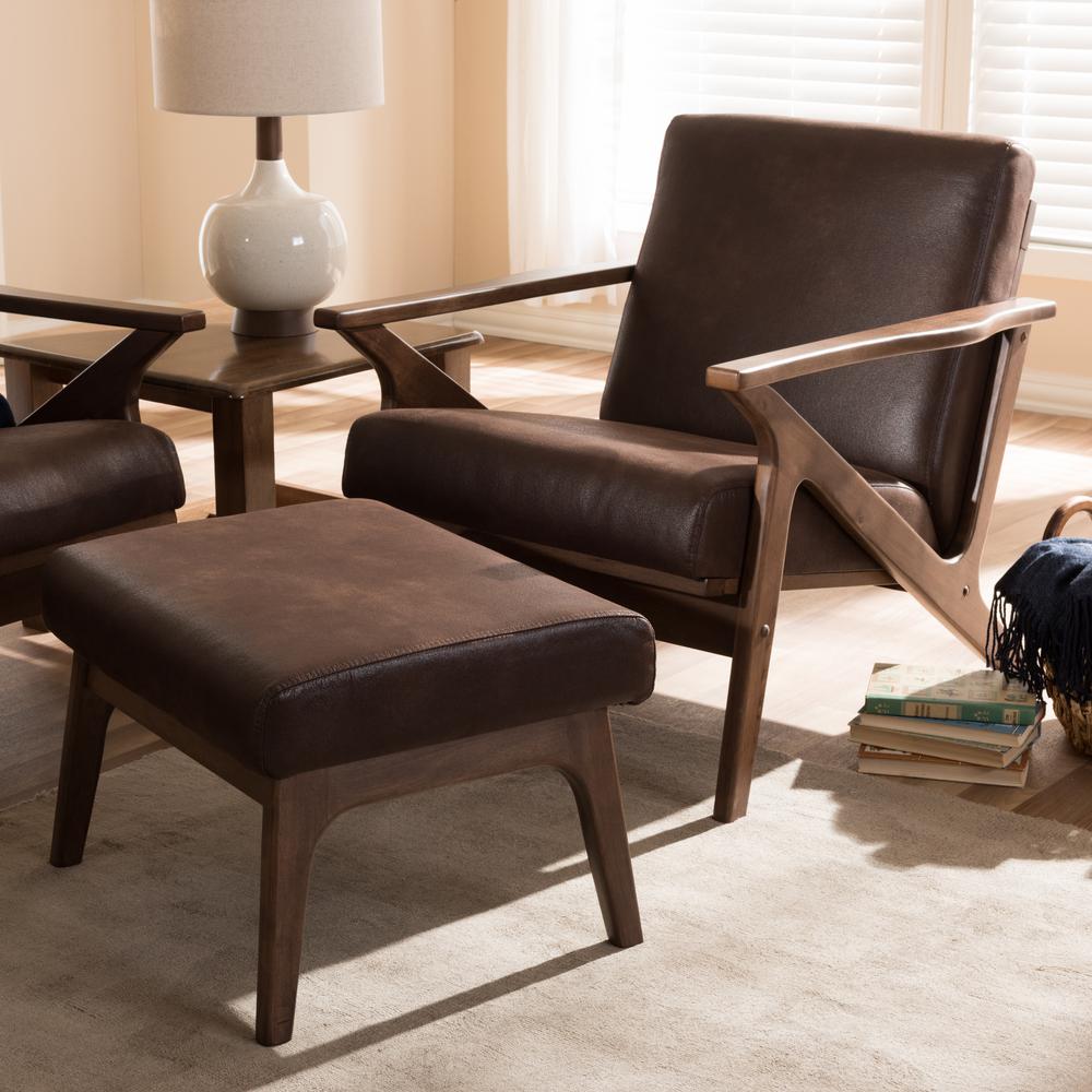 Baxton Studio Bianca Dark Brown And Walnut Lounge Chair Baxton Studio Bianca Dark Brown And Walnut Lounge Chair Ottoman Set