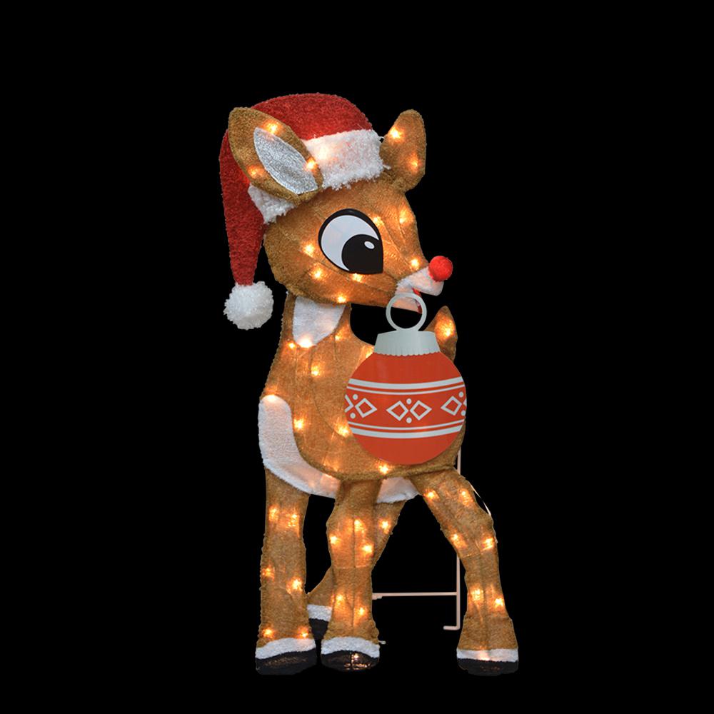 Rudolph 32 in. Rudolph 2D Rudolph with Christmas Ornament Outdoor