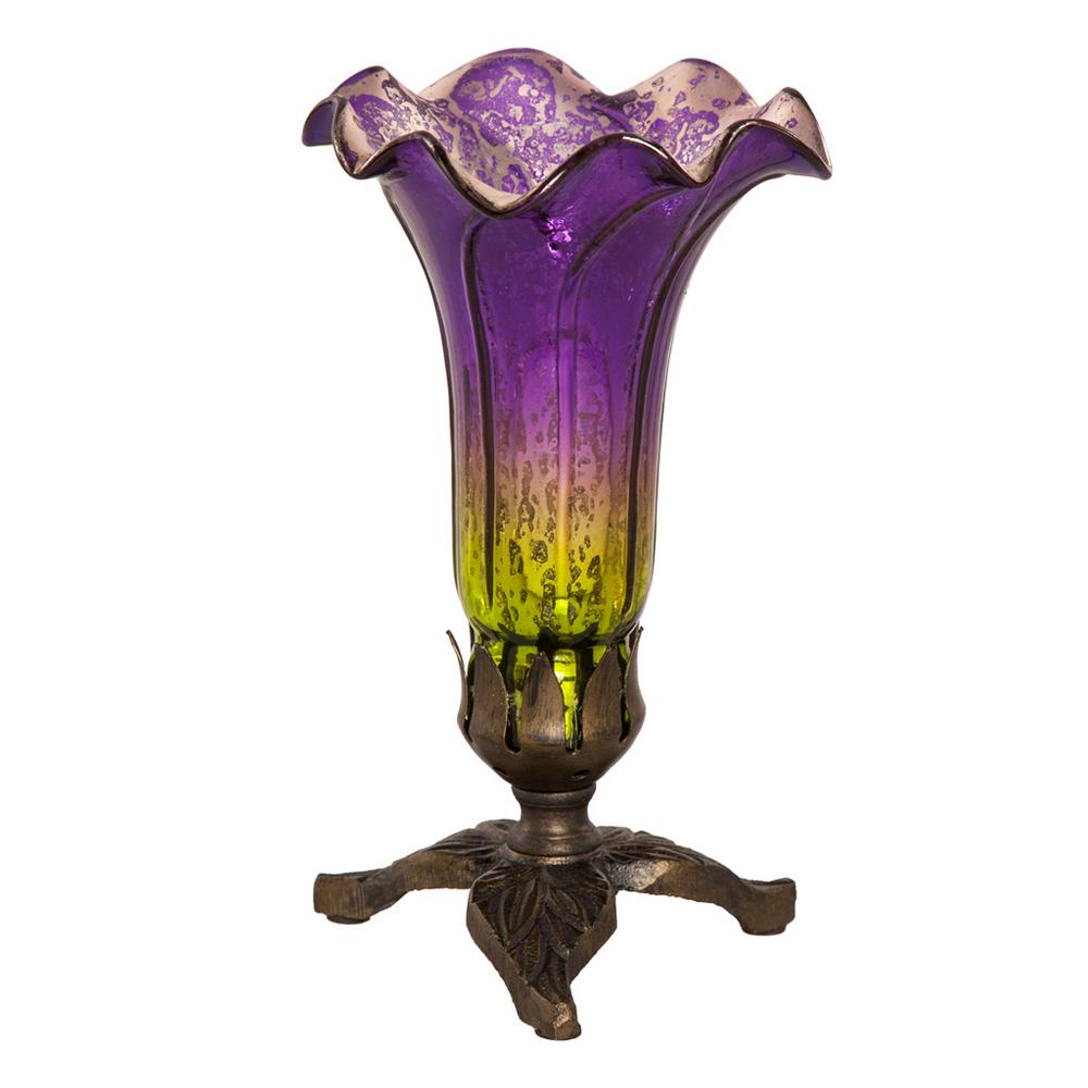 River Of Goods Lily 8 25 In Purple And Green Mercury Glass Accent
