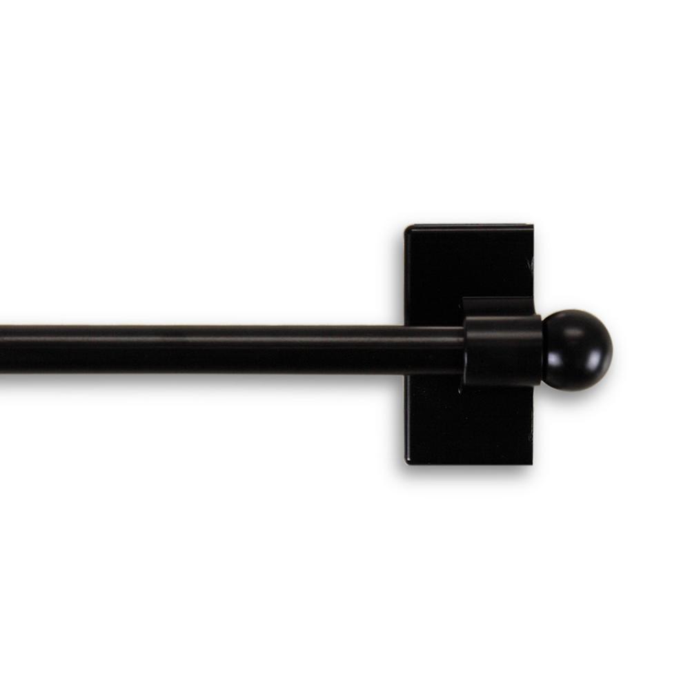 Rod Desyne Magnetic Single Curtain Rod 17 30 In In Black Mag 12