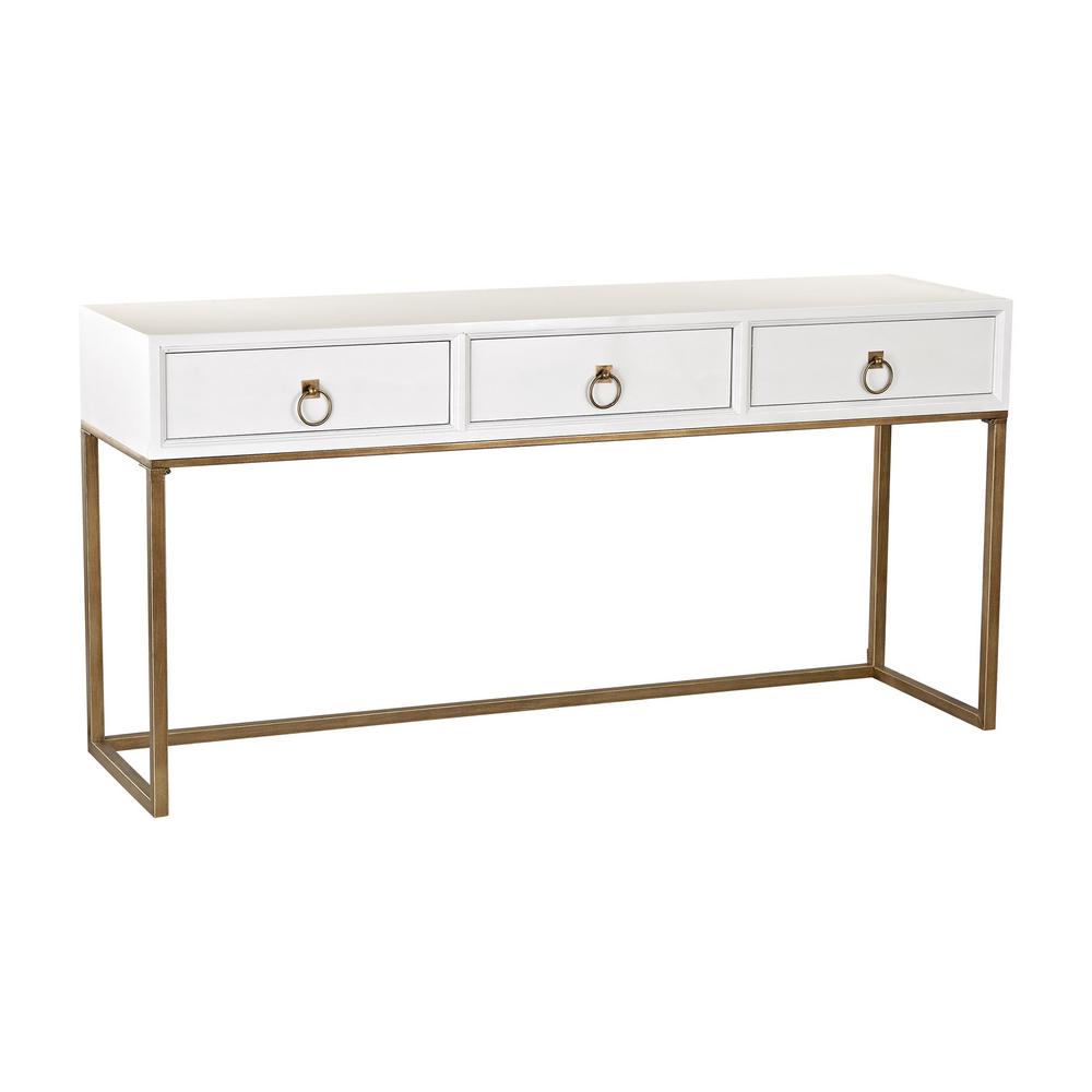 White Mid Century Modern Console Tables Accent The Gloss White And Gold Storage Console Table