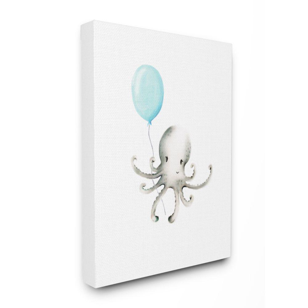 The Kids Room By Stupell 24 In X 30 In Cute Cartoon Baby Octopus Ocean Painting By Studio Q Canvas Wall Art Brp 2419 Cn 24x30 The Home Depot
