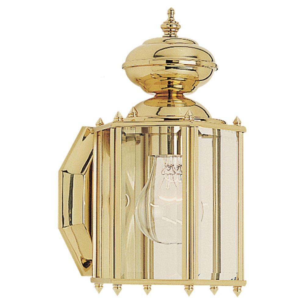 Sea Gull Lighting Classico 1Light Outdoor Polished Brass Wall Mount