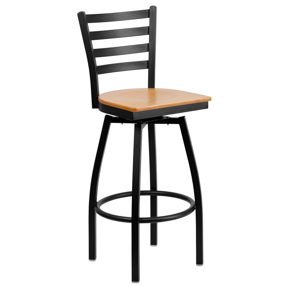 Flash Furniture 30 25 In Black And Natural Swivel Bar Stool Black And Natural Swivel Bar Stool Xu6f8bldswvnaw The Home Depot