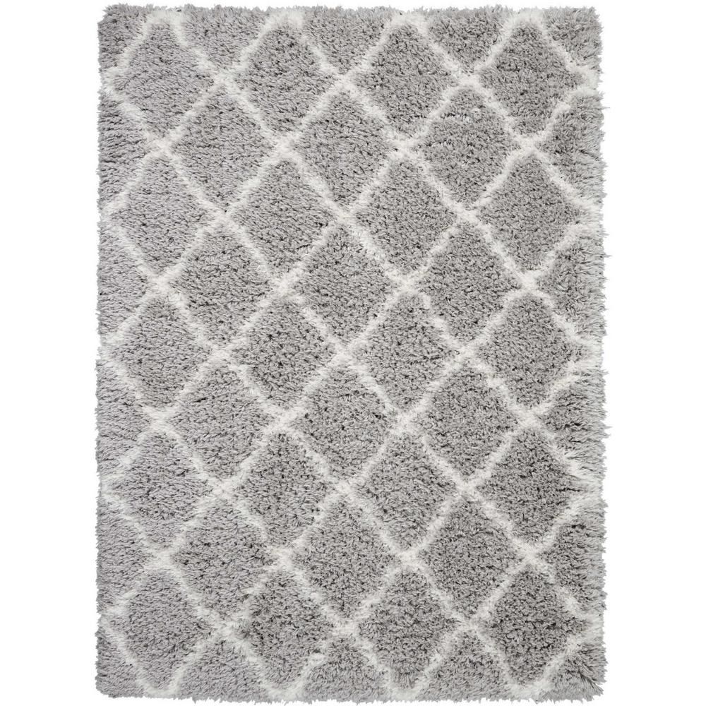 Nourison Ultra Plush Shag 9' x 12' Grey Plush Area Rug460134 The