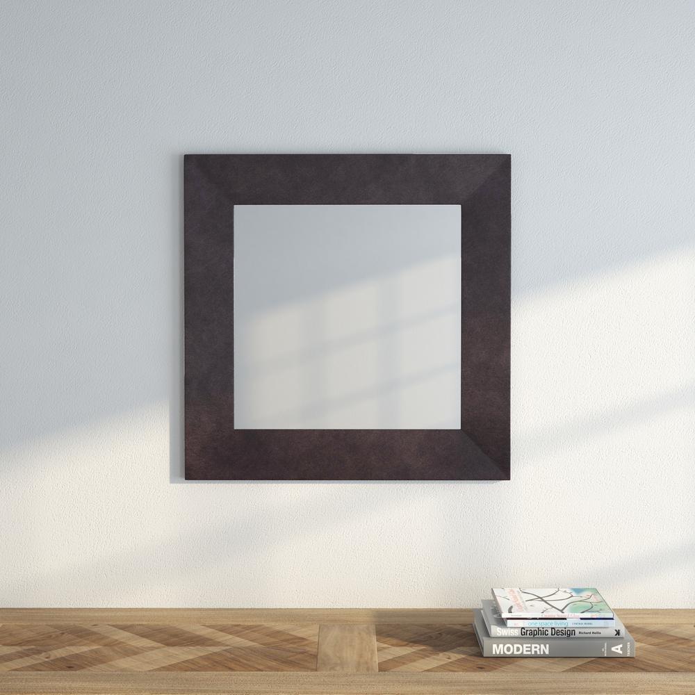 26 In X Wide Brown Leather Square Vanity Wall Mirror S022ms2 Wide Brown Leather Square Vanity Wall Mirror