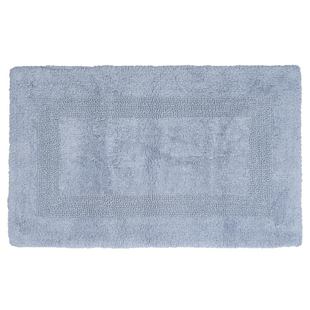 Lavish Home 24 In X 43 Cotton Reversible Bath Mat Silver 67 Cotton Reversible Bath Mat In Silver