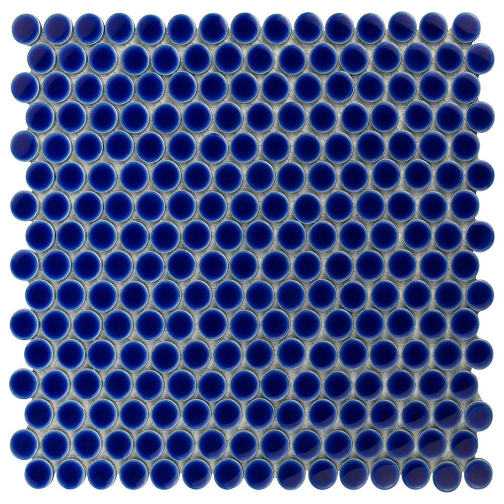 Merola Tile Hudson Penny Round Cobalt 12 In X 5 8 Mm Merola Tile Hudson Penny Round Cobalt 12 In X 5 8