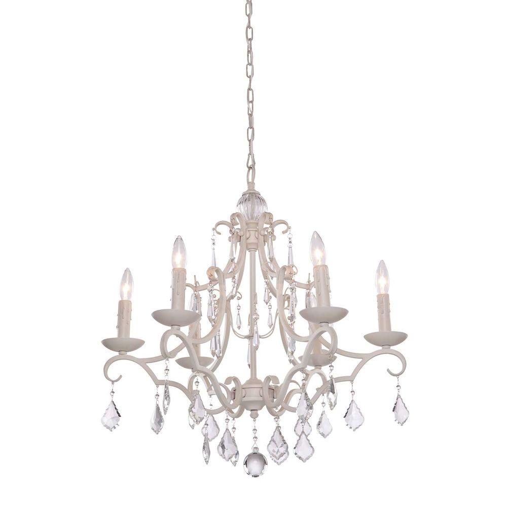 Filament Design Vieira 6-Light Antique White Chandelier-CLI-ACG157650