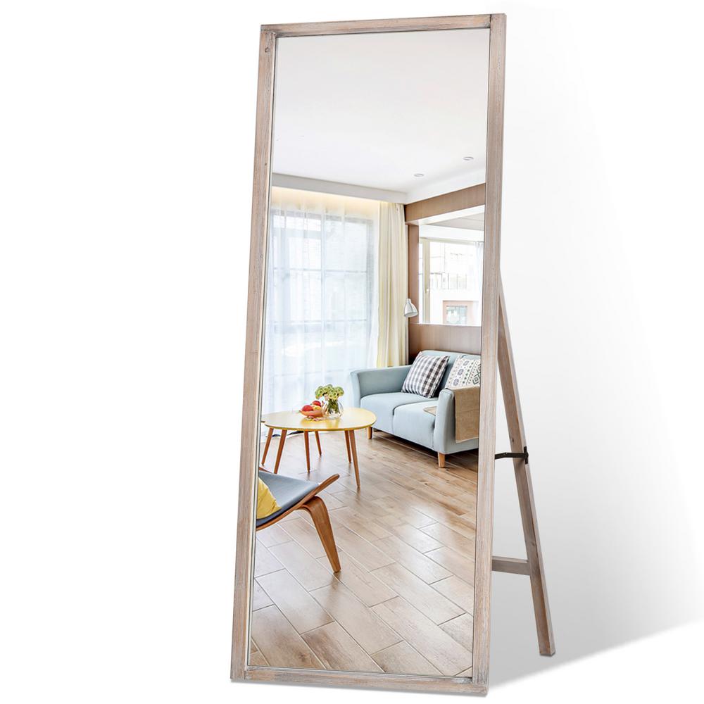Unbranded 65 in. x 22 in. Natural Retro Distessed Wood Frame Floor